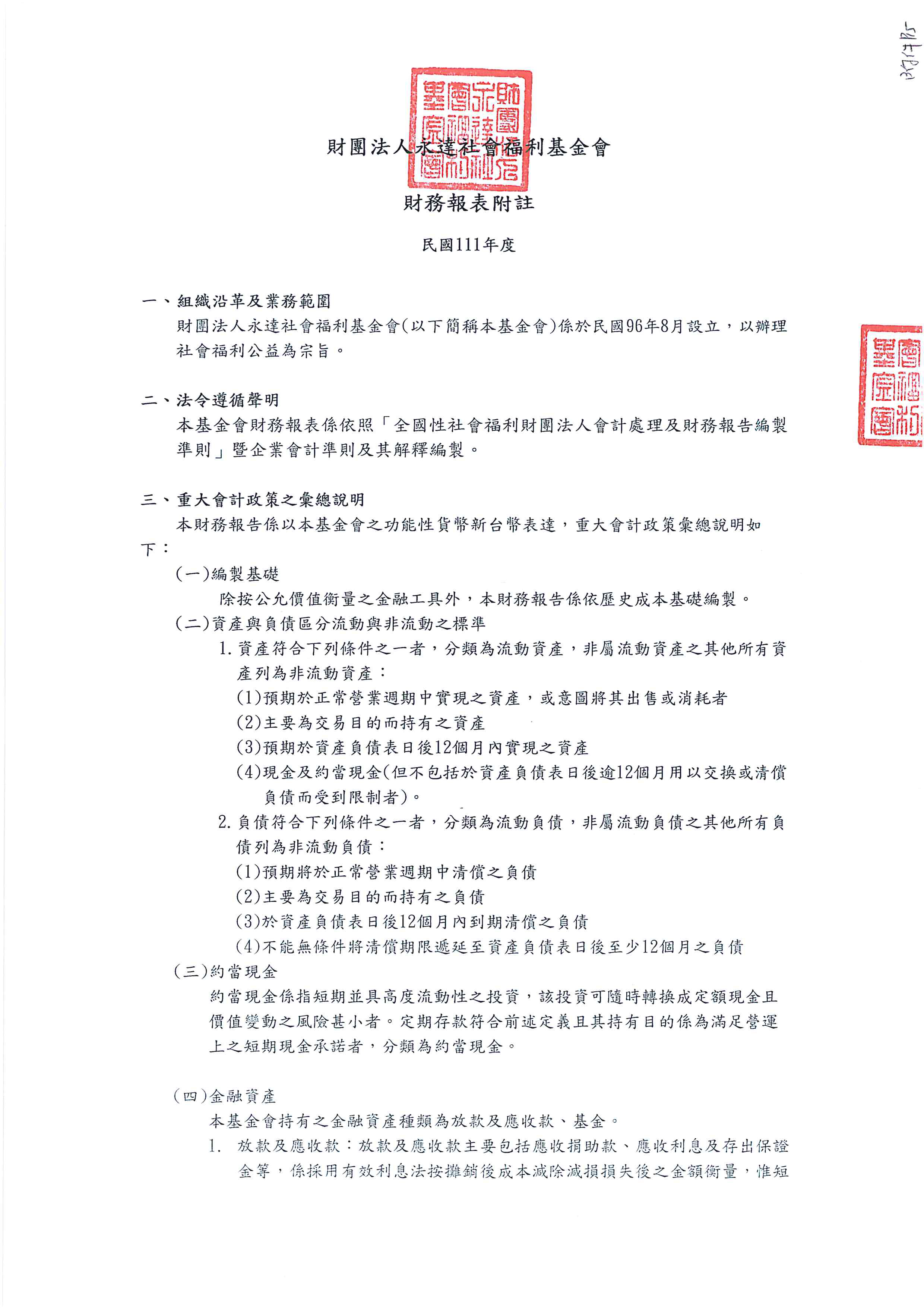 111年監察人查核報告書